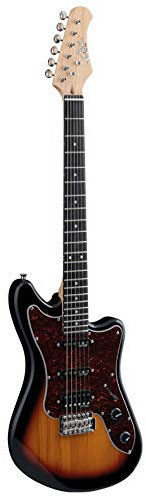 EKO Guitars Camaro VR HSS E-Gitarre, Korpus aus Pappel, Hals aus Ahorn und Griffbrett aus Harz, 2 Single-Coil Pckups 1 Humbucker, Farbe Sunburst