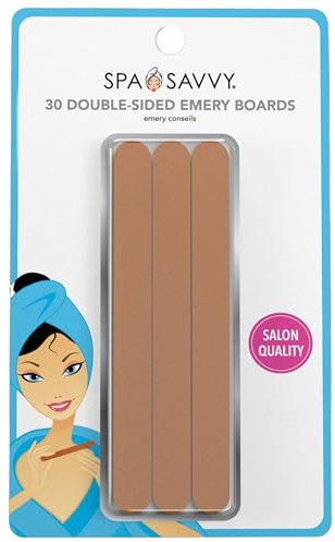 Pack of 30 Count Double Sided Spa Savvy Emory Board, for Shaping and Filing Beautiful Nails