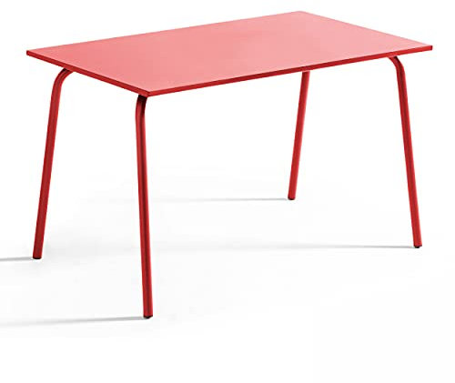 Oviala Gartentisch aus Stahl, Rot – Palavas