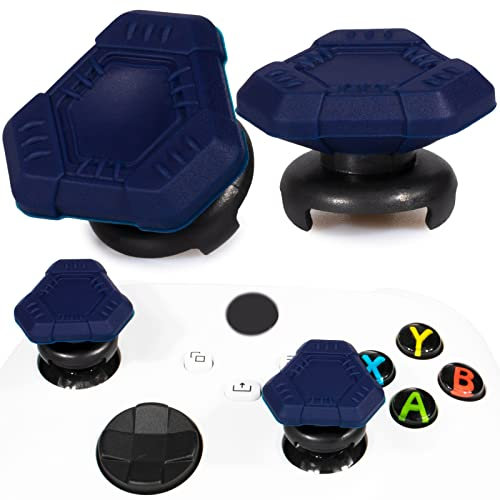 Playrealm FPS Thumbstick Grip Agarres Pulgar Extensor Y Silicona Apretón Cubrir Grip 2 Sets para Xbox Series X/S & Xbox One Mando (UFO azul)