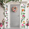 Frienda 2 Stück Frühlings-Willkommens-Blumen-Banner, Sommerblumen-Flagge, Veranda-Schild für Haustür, Outdoor, saisonaler Urlaub, Hochzeit, Hof, Dekoration, Bauernhaus, Innenwandhintergrund (heller