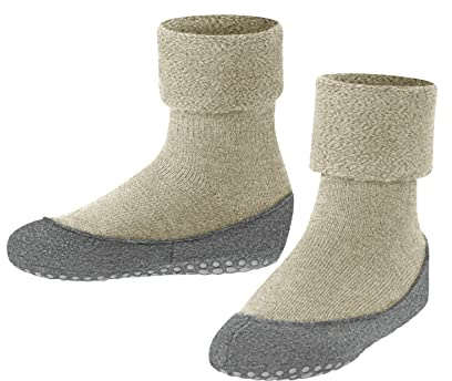 FALKE Cosyshoe K Hp laine picots sur la semelle 1 paire, Chaussettes Chaussons Mixte Enfant, Beige Sand Melange 4651, 31-32