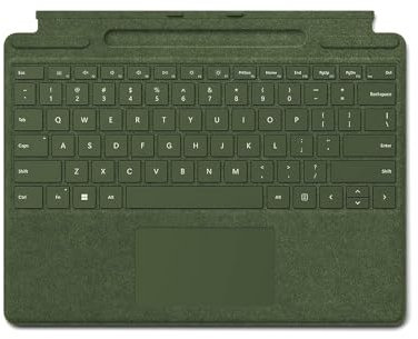 Microsoft Surface Pro Signature Keyboard | Forest Green Biobased Alcantara | Surface Slim Pen Storage | Compatible with Surface Pro 9, Pro 8, Pro X