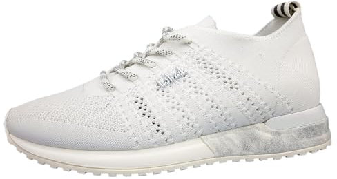 La Strada Zapatos de mujer con cordones Zapatillas deportivas blancas ocio, Tejido blanco, 40 EU