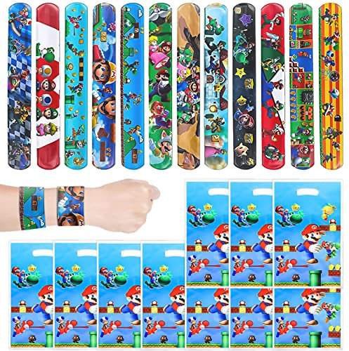 GENGUTOR Schnapparmbänder für Kinder,Schnapparmband Kinder Set,12 Slap Armband,Partyzubehör Spielzeug Set für Kinder Mitgebsel Geburtstags Party Zubehör (I)