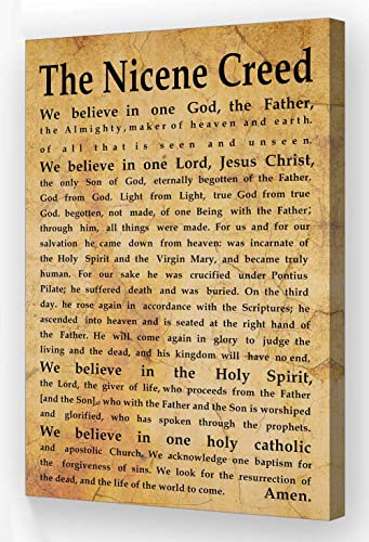 Nicene Creed Poster Vintage Christliches Gebet Wandkunstdrucke gerahmt inspirierende Zitate Wandkunst Leinwandbilder für Schlafzimmer Wanddekoration (20,3 x 30,5 cm, gerahmt)