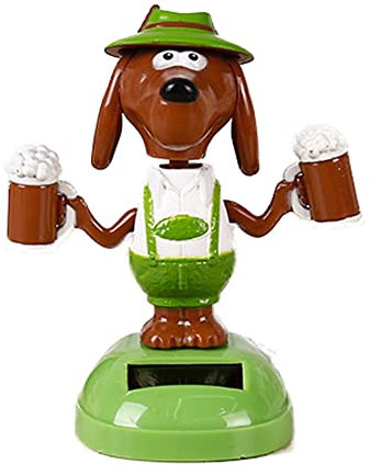 BYNYXI Solar Wackelfigur Hunde, Auto Armaturenbrett Deko Solarbetriebene Schreibtisch Auto Tanzfiguren Puppen Dekofigur Solarfigur Spielzeug für Büro Tischdeko Schreibtisch Auto Armaturenbrett Deko
