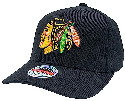 Mitchell & Ness Classic Red NHL Team Logo Snapback - Chicago Blackhawks, Black