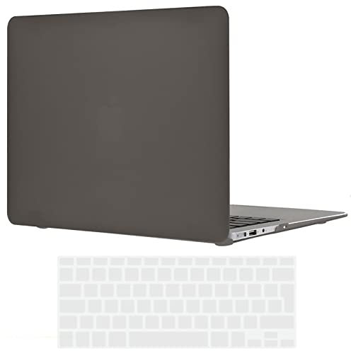TECOOL Hülle Kompatibel mit Alten MacBook Air 13 Zoll 2010-2017 (A1466 A1369), Ultradünne Schutzhülle Hartschale Case mit Tastaturschutz (EU Layout), Mattgrau