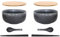 Ramen Schüssel Keramik 2 Set (8 Stück) mit Löffel Essstäbchen，1100 ML Großer Suppenschüssel,Salatschüsseln Für Suppe, Pho und Sushi Bowl (Stern schwarz 2 Set)