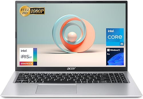 ACER Aspire A315-24P Ordinateur portable avec écran FHD à cadre étroit de 15,6, processeur Core i5-1135G7, 8 Go de RAM, 256 Go SSD, pour les entreprises et les étudiants, design élevé, webcam, HDMI