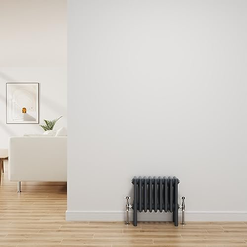 NRG Traditional Radiator Anthracite Cast Iron 4 Column Horizontal Central Heating Bathroom Radiators 300x425mm
