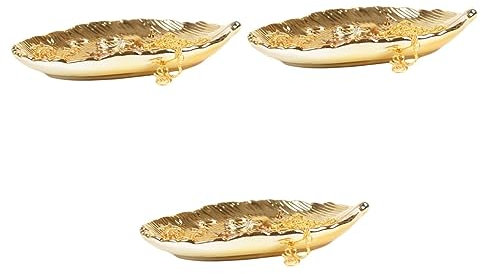 Holibanna 3st Blatt Schmuck Tablett Halter Für Ringketten Schmucktablett Serviertablett Ringschale Schmuckhalter Tablett Schmuckschale Dekoratives Tablett Ringständer Teller Fräulein Keramik