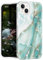JAHOLAN Kompatibel mit iPhone 15 Hülle Sparkle Glitter Marmor Design Schützend Stoßfest Slim Drop Protection Soft Cover Handyhülle für Mädchen Frauen Männer, Jadegrün