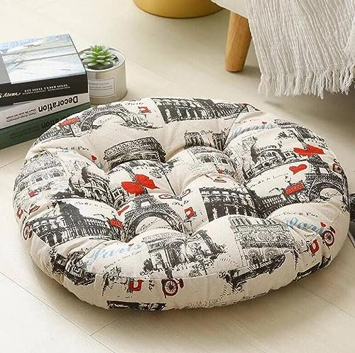 ZLXHFFH Outdoor Lounge rund Kissen 50x50cm – Bequemes Sitzkissen 8-10cm dick Polster Sitzauflage Schmutz- & Gartenkissen Gartenmöbel Lounge Auflage