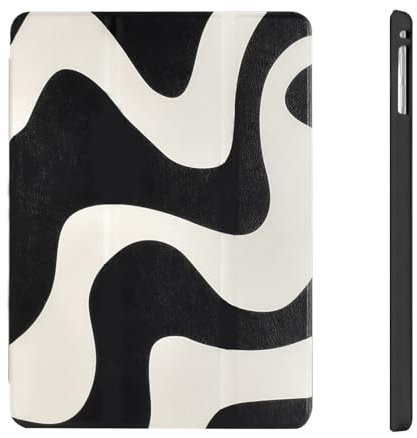 Fycyko Funda compatible con iPad de 9,7 pulgadas para 6ª/5ª generación 2018/2017 con soporte para bolígrafo, Fashion Wave Simple Lindo Cebra Stripes patrón ondas para iPad de 9,7 pulgadas