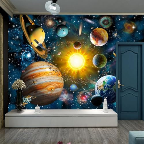 4D Mode-Hintergrund-Wandbild – Sternenhimmel-Planet-Weltraum-Wandaufkleber, Ästhetische Kunst, Individuelle Fototapete, Moderne Nordische Heimdekoration, Poster, Schlafzimmer, Wohnzimmer, Wandaufkl