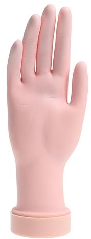 Housoutil Practice Nail Art Prosthetic Hand Movable Fingers Insertable Nail Tips Right Hand Rubber Model
