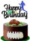 Sotpot 1 Pack Rugby Cake Topper Happy Birthday Football Cake Topper for Football Theme Party Sport Themed Game Day Party Supplies