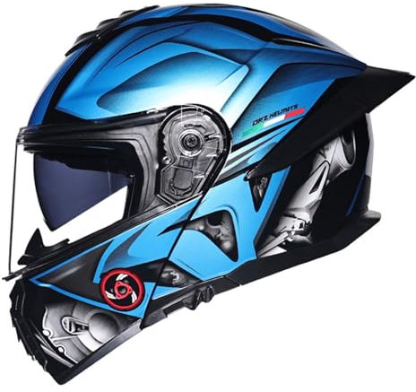 Motorradhelm Klapphelm Integralhelm DOT/ECE-Zugelassener Verkehrssicherheit Robuster Leiser Motorrad Helm Rollerhelm Sturzhelm mit Doppelvisier Sonnenblende Damen Herren Erwachsene 12,XXXL=65~66