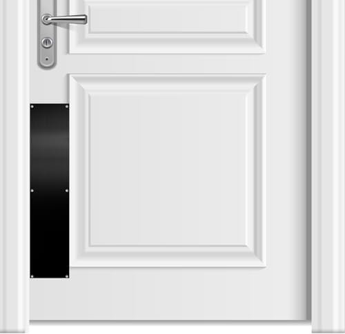 Fabbay 2 Pieces Door Kick Plate Kick Plates for Exterior Doors Aluminum Kick Plate for Doors Decor Avoid The Door from Kicking(Black,3.5 x 15 Inch)