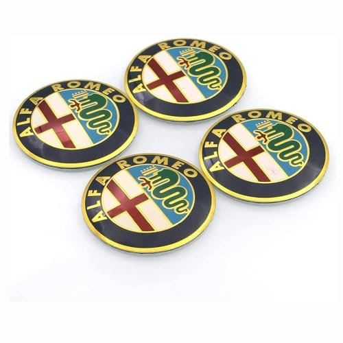THJKCVSD 4 Stück Nabendeckel, für Alfa Romeo 65mm Radkappen Ersatz Auto Styling Felgen Abdeckung Badge Emblem Aufkleber Radnabenkappen