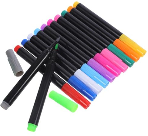 VILLFUL 12pezzi Liquidi Cancellabili Per Lavagne Nere e Vetro Colori Marcatori Ergonomici Per Scuola Pubblicità e Pittura in Plastica Portatile Adatti Lavagne e Lisce