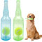 XPJBKC 2 Pcs Dog Squeaky Toy, Interactive Dog Chew Toys, Bottle Shape Dog Toys with Dog Tennis Balls, Indoor and Outdoor Dog Bottle Toy for Small and Medium Dogs (Blue + Green)