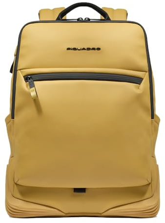 PIQUADRO – Zaino Resistente all'Acqua – Porta PC 15,6 – Tessuto Premium – Colore Giallo – Uomo