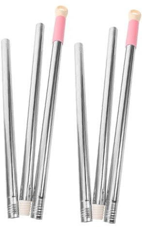 Ciieeo 2 Sets Mop Replacement Handle Telescoping Pole Stainless Steel 3 Sections Mop Handle Grip Replacement for Home Kitchen Office Floor Cleaning Random Color