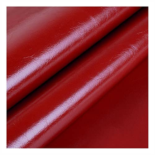 Generic Pu Leder, Öl Wachs Kunstleder Stoff Handgemachte Diy Sofa Weiche Tasche Stoff Wasserdichter Sitz Shiny Reine Farbe/Big Red 300Cm/W160Cm