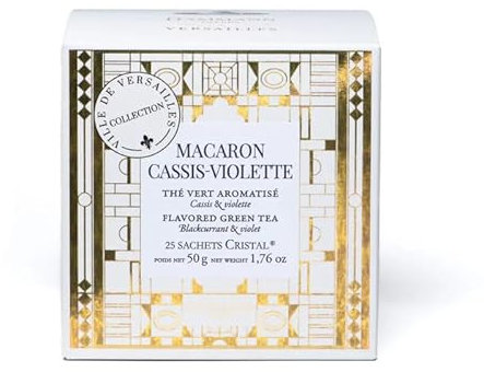 Dammann Frères Coffret Macaron Cassis Violette, 25 Sachets Cristal