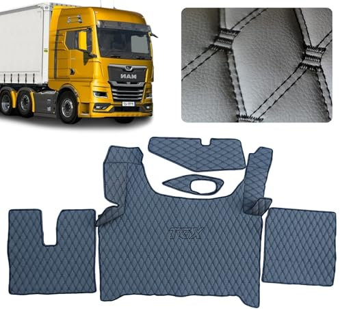 LKW-Fußmatten kompatibel zu MAN TGX 2020+ Fussmatte (Material grau, Garn schwarz)