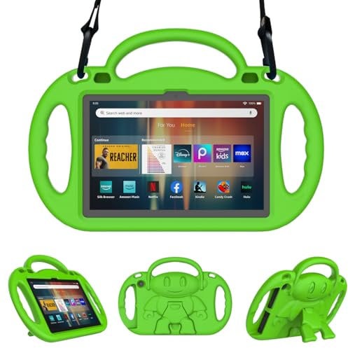 Sonlaryin Light Weight Kid-proof Cover for 8 Inch Tablet, Incompatible with Xiaomi Pad 8 inch - Green