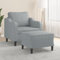 MOBCANT Sessel mit Hocker Hellgrau 60 cm Stoff Wohnlandschaft Couch Couchgarnitur Polstergarnitur für Hotel Wohnzimmer Büro Schlafzimmer