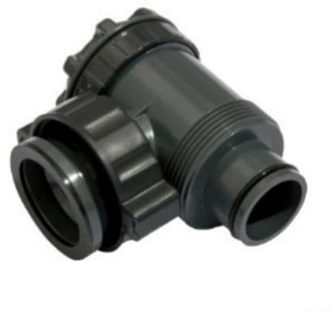 HavenDomicile Vanne à piston pour filtre de piscine 38 mm - Contrôle marche/arrêt - Pour piscines hors sol - Gris