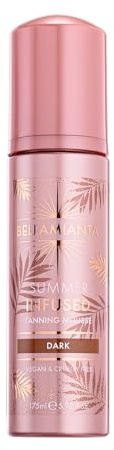 Bellamianta Summer Infused Luxury Tanning Mousse Dark, Vegan, 175ml | Hydrating Superfruit Formula, Hyaluronic Acid, Streak-Free Dark Bronze, Fast-Absorbing, All Skin Types, Made in Ireland