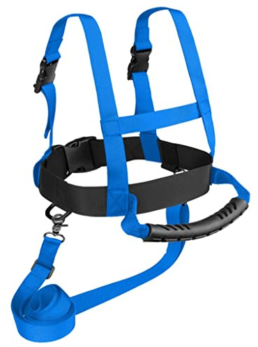 Children's Ski Harness Shoulder Strap with Leash And Handle A Learning Aid for Speed Control By Parents for The First Attempts, Blue