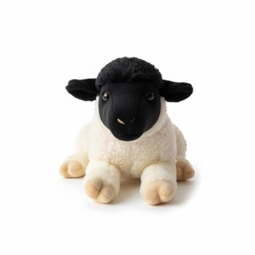 SMJWH Weiches, schwarzes Schaf-Plüschtier, niedliches, Flauschiges Lamm, Kuscheltier for Kleinkinder und, Geschenkidee