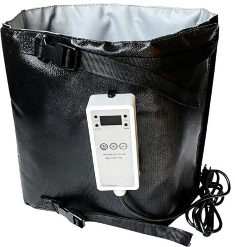 Tränkenheizung & Eisfreihalter Heizdecke | Automatischer Frostschutz mit Digital-Thermostat 0-80°C | Wasserdicht & Verbissfest für Pferdetränke, Viehtränke, IBC-Container & Eimer(5/4/15)