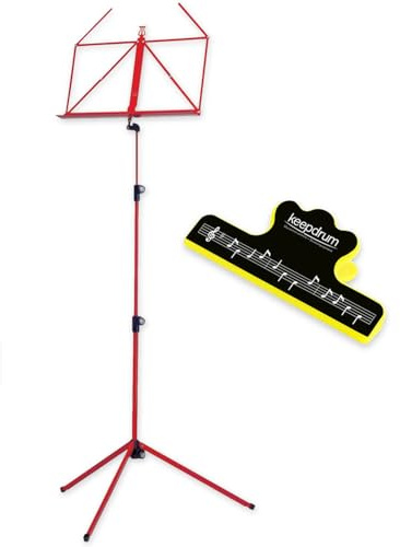 K-M 100-1 Notenständer Rot mit keepdrum Notenklammer