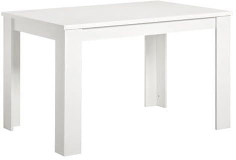 Homestyle4u Esstisch ausziehbar 120×80 cm Weiß auf 160 cm verlängerbar | Moderner Holztisch für Esszimmer & Küche erweiterbar auf 160 cm für bis zu 6 Personen