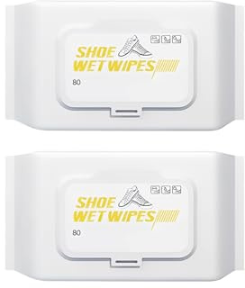 Rudfovn 2-Pack (160 Pcs) Shoe Cleaning Wipes – Disposable Trainer & Sneaker Wipes to Remove Dirt & Stains, Safe for White Leather and Knit Fabric