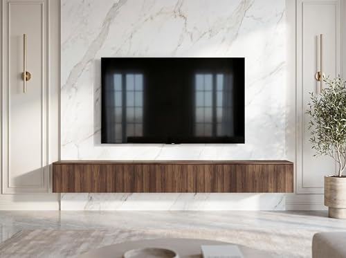 AXLIVING Barvo 3x100 TV Kommode Lowboard Dunkelbraun Nussbaum Warmia H