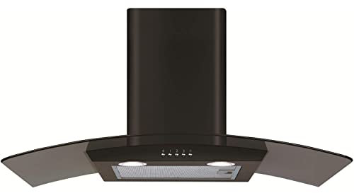 CDA 80cm Curved Glass Chimney Cooker Hood - Black
