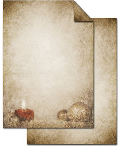 Logbuch-Verlag 100 Blatt Weihnachten Briefpapier Papier A4 Kerze vintage Weihnachtsbriefpapier weihnachtlich Druckerpapier Motivpapier Weihnachtspapier 100g/m²
