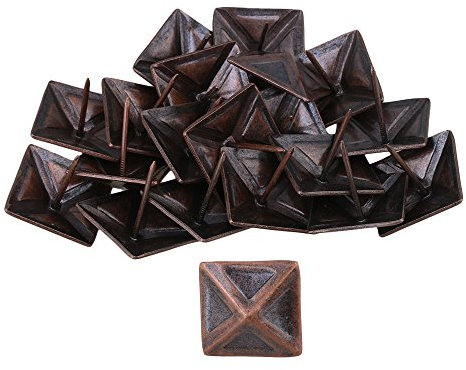 BQLZR Rouge Bronze antique carré Clous tapissier Tack Pyramid Studs vintage meubles 30 x 30 mm Lot de 20