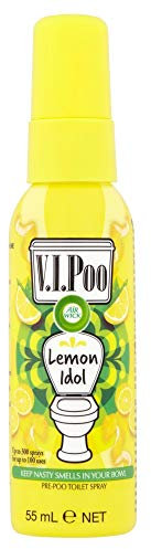Air Wick VIPoo Toilet Spray Lemon Idol – 55ml Pre-Poo Spray, Odour Neutraliser for Bathroom Use, Discreet Fresh Scent, Up to 300 Sprays, Compact Bottle