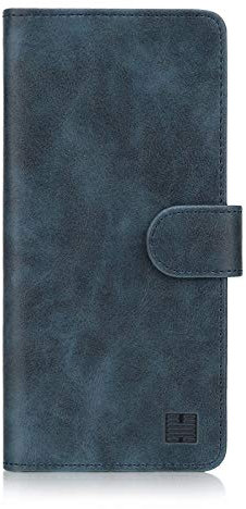 32nd Essential Series - Book Wallet PU Leather Flip Case Cover For Huawei P30 Lite, Design With Card Slot and Magnetic Closure - Navy Blue