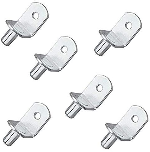 Electrely 50 Tasselli staffa scaffale kit perni 6 mm, nichel placcato in acciaio ganci mobili armadio Shelf pins Support